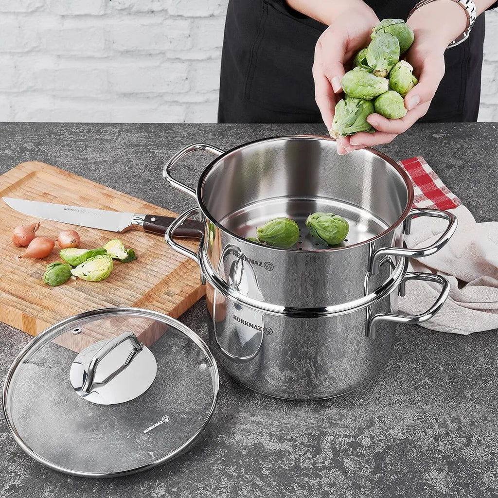 Korkmaz Perla 20x12 cm Steam Pot Set A1521