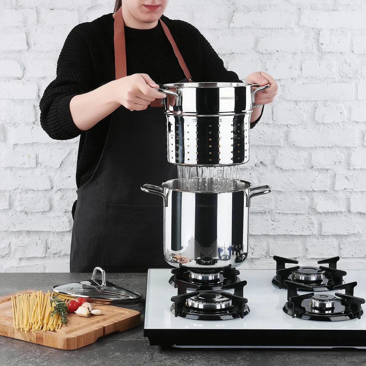 Korkmaz Perla 20x18 cm Spaghetti Cookware Set A1523